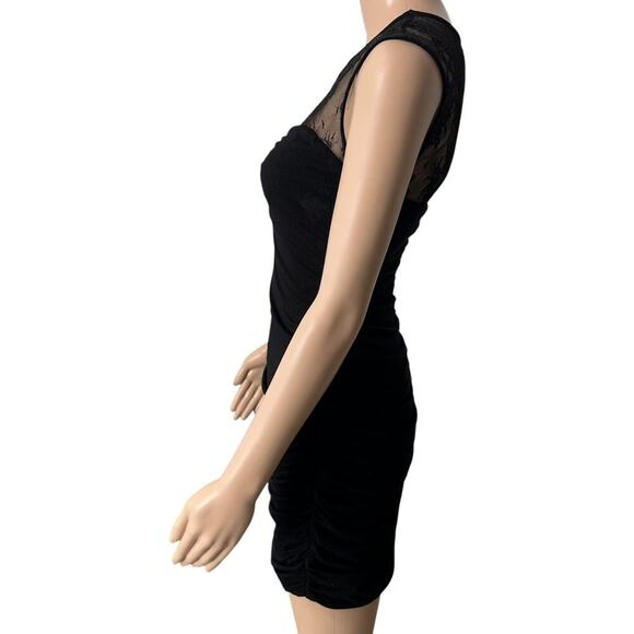 Guess Los Angeles Witchy Black Lace Ruched Bodycon Dress (L) - Picture 5 of 16